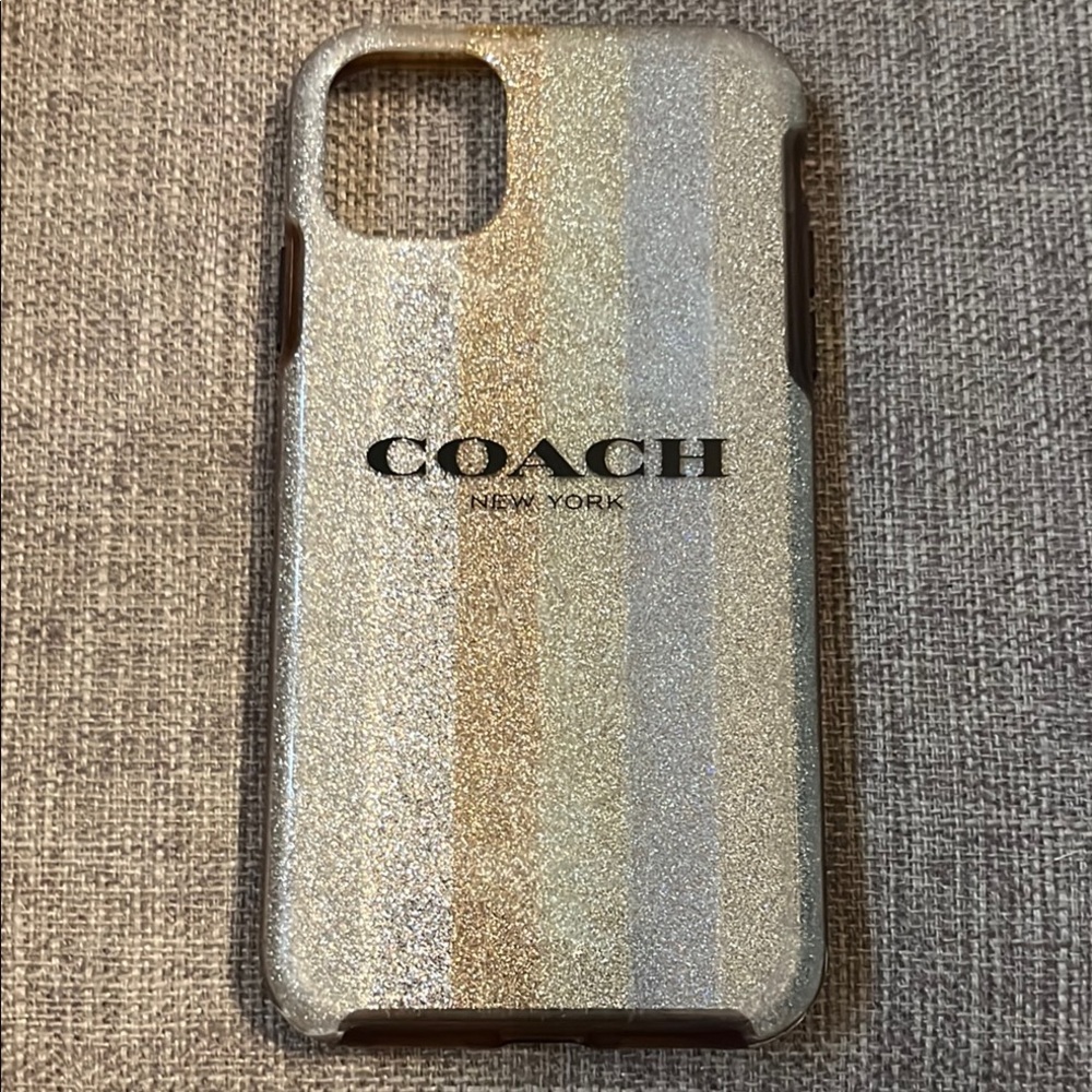 Coach Glitter Phone Case - Silver and Gold iPhone 11